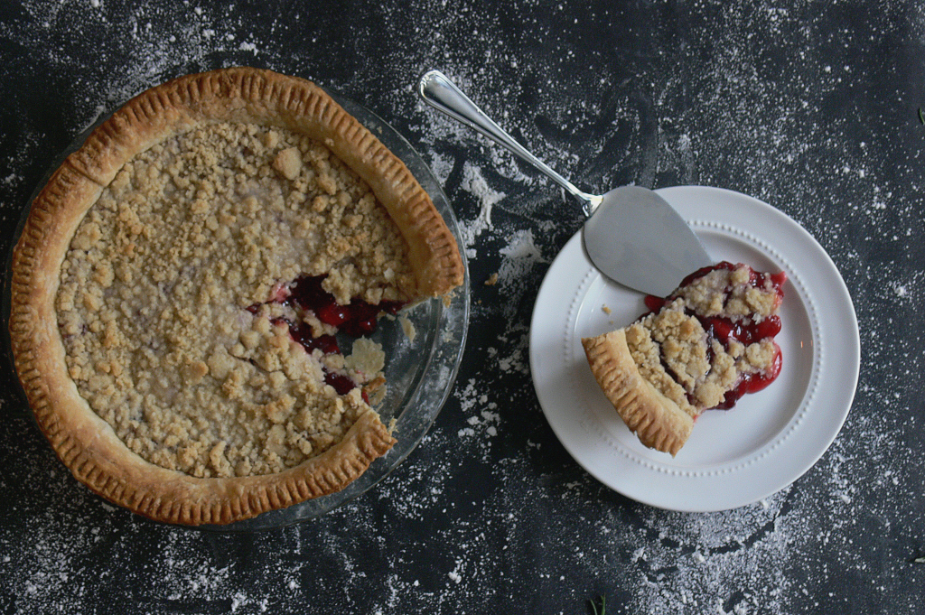 Cranberry Cherry pie and slice